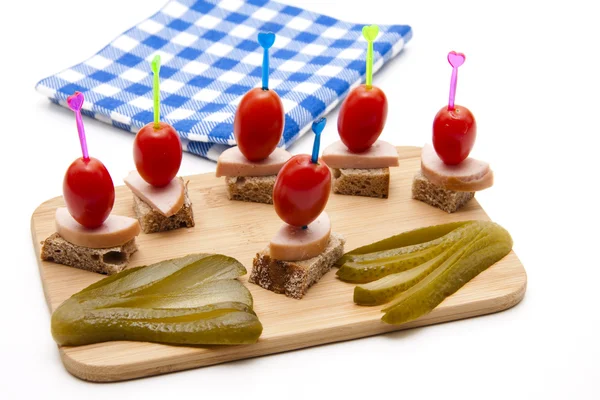 stock image Wooden Plate with Food