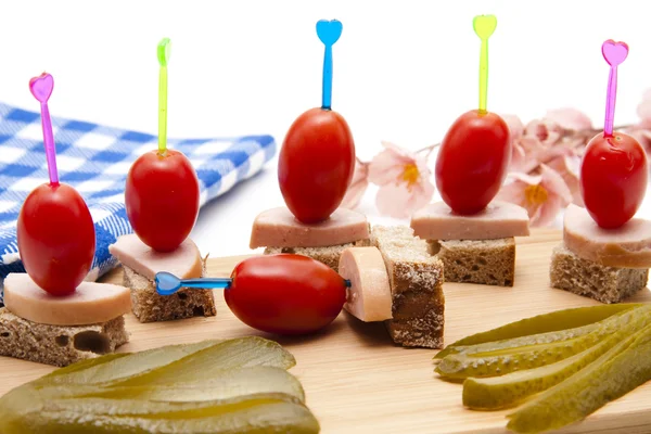 Stock image Wooden Plate with Food