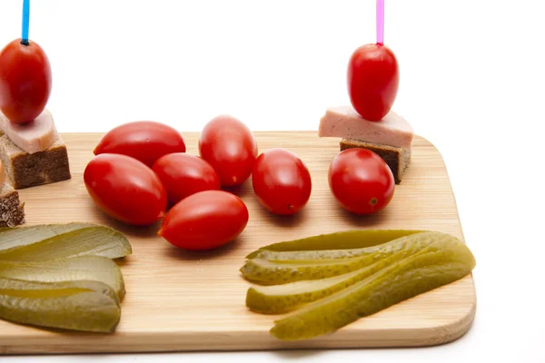 stock image Wooden Plate with Food