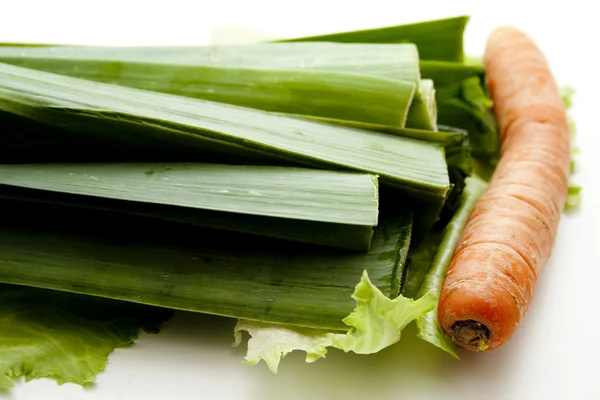 Carrot with leek — Stock Photo, Image