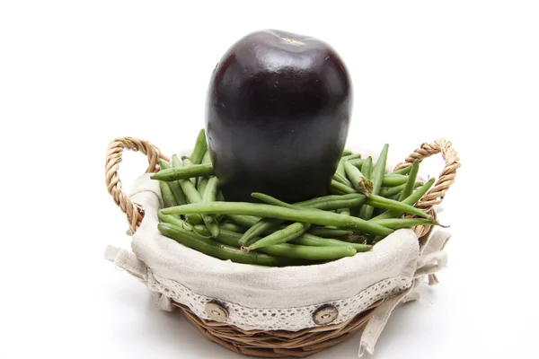 Taze fasulye, patlıcan — Stok fotoğraf