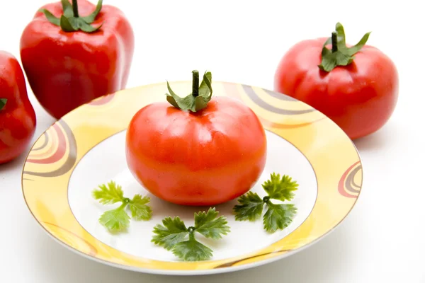 Krzew pomidory z pomidorami — Zdjęcie stockowe