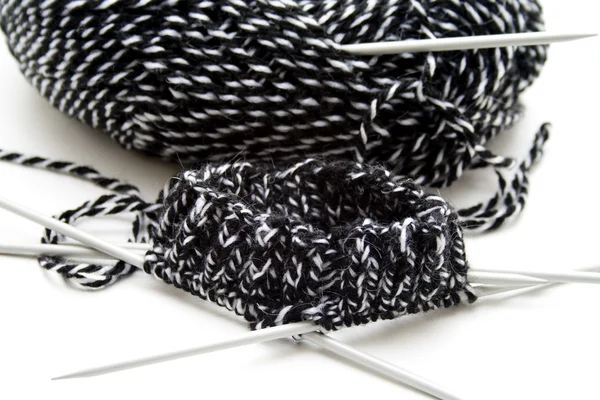 Agulha de cabo e lã — Fotografia de Stock