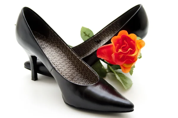 Чорний жіночого взуття — стокове фото