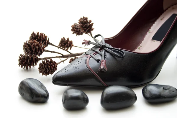 黑色女式鞋 — 图库照片