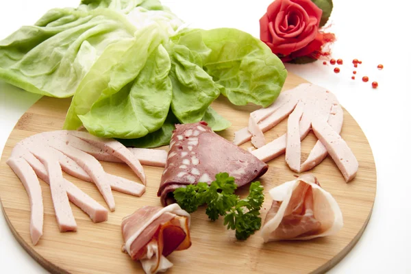 Piatto di salsiccia e salumi — Foto Stock