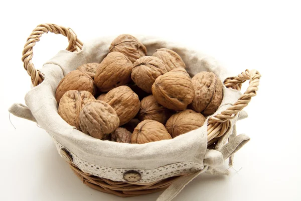 Walnuts in Basket — Stock Photo, Image