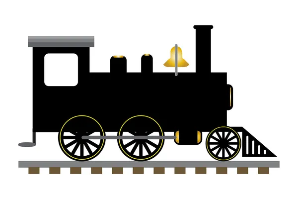 Blue train engine illustration — Stock fotografie