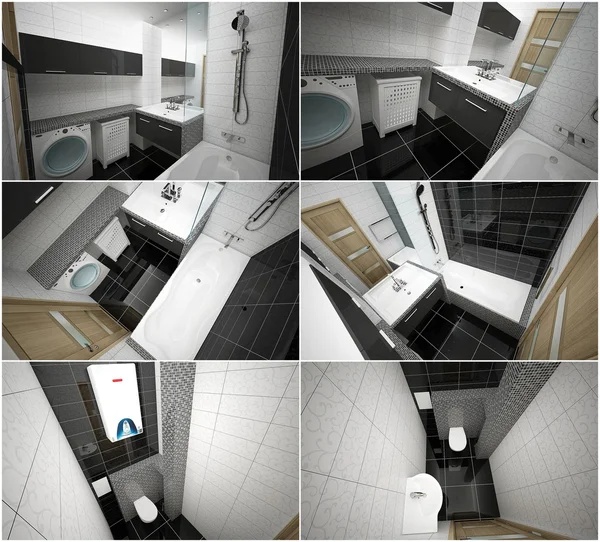 3d interno del bagno — Foto Stock