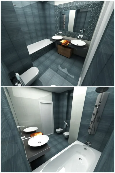 3d интерьер ванной комнаты — стоковое фото