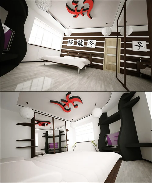 Um quarto em estilo japonês — Fotografia de Stock