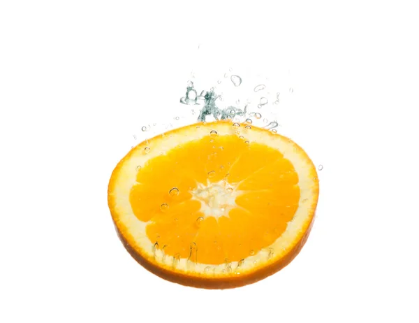 Orange splashing in the water — Stock Photo, Image