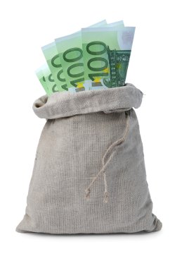 Euro in a sack clipart