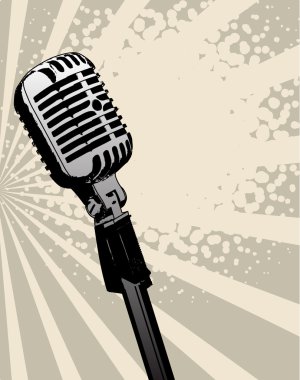 Vintage microphone abstract clipart