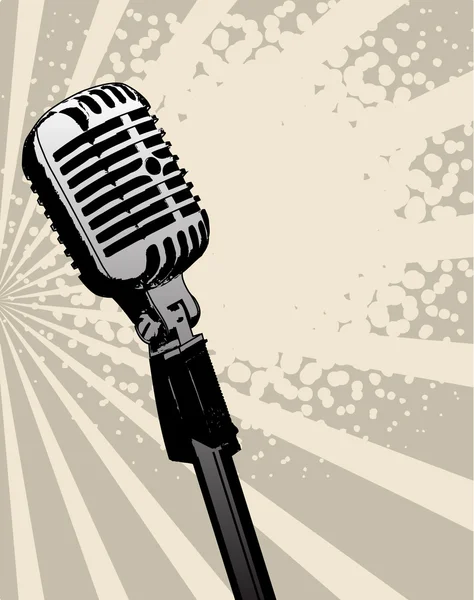 Vintage microphone abstract — Stock Vector