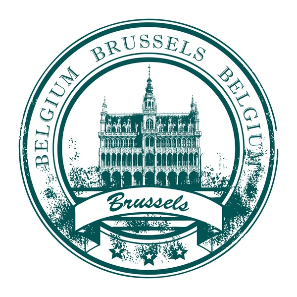 布鲁塞尔，比利时邮票 — 图库矢量图片