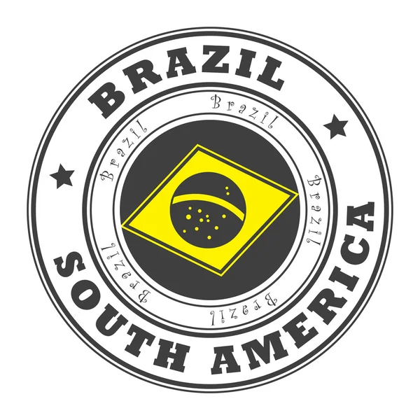 Brasile, francobollo Sud America — Vettoriale Stock