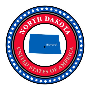 Label North Dakota clipart