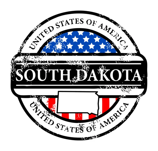 Francobollo Dakota del Sud — Vettoriale Stock