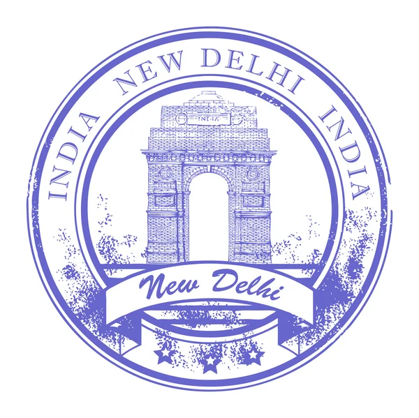 Sello Delhi, India — Vector de stock