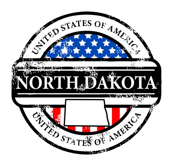 Stamp North Dakota — Stock Vector