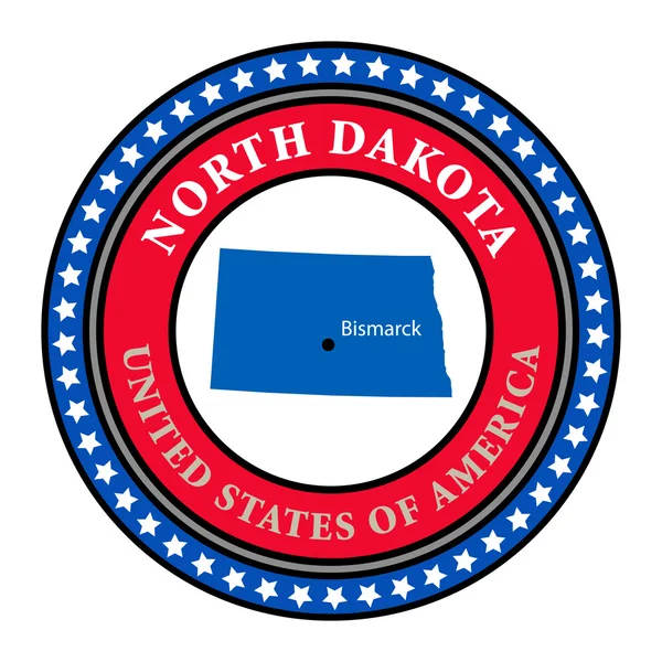 Label North Dakota — Stock Vector