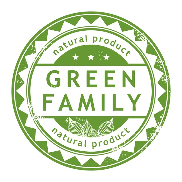 Carimbo Família Verde — Vetor de Stock