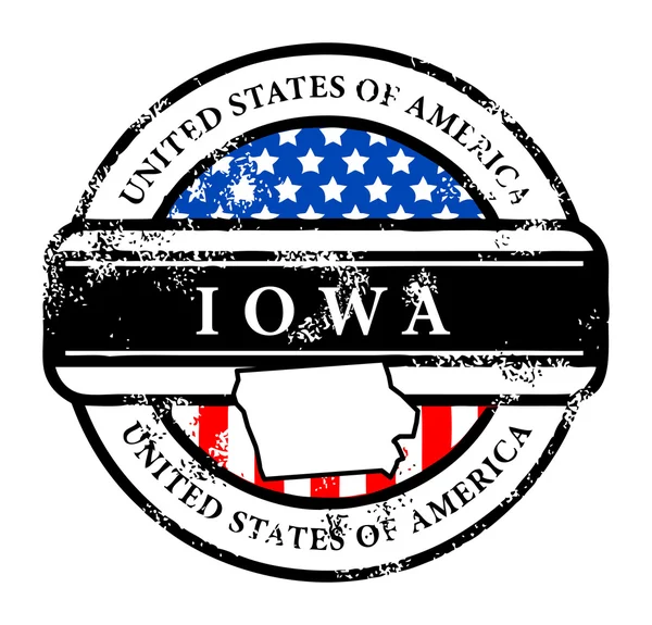 Francobollo Iowa — Vettoriale Stock