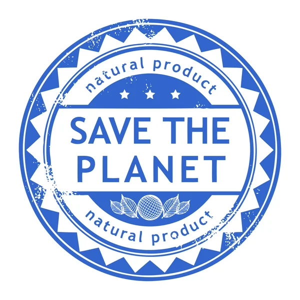 Salvar el planeta sello — Vector de stock