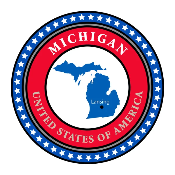Etiqueta Michigan — Archivo Imágenes Vectoriales