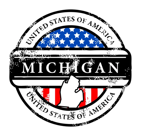 Francobollo Michigan — Vettoriale Stock