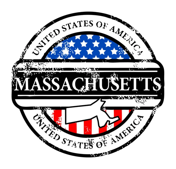 Francobolli Massachusetts — Vettoriale Stock
