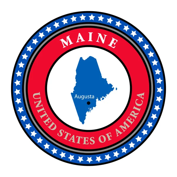 Etiqueta Maine — Archivo Imágenes Vectoriales