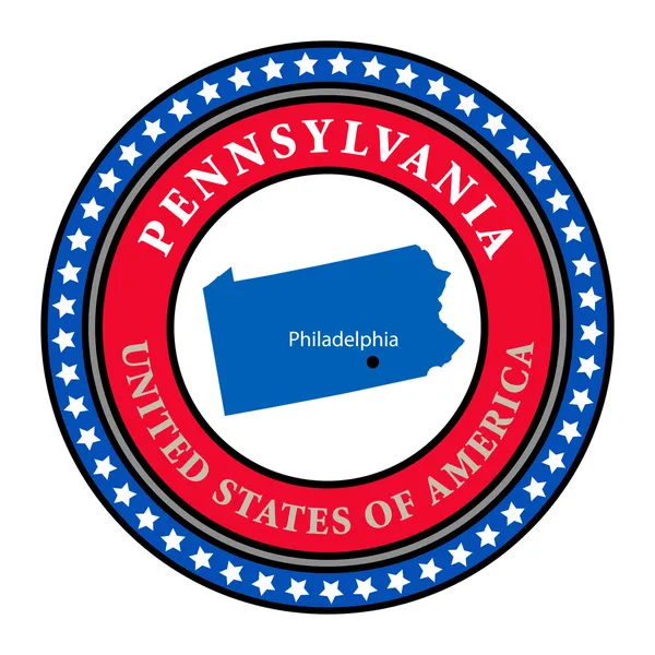 Etiqueta Pennsylvania — Vector de stock
