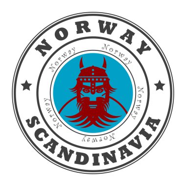 Stamp Norway, Scandinavia clipart