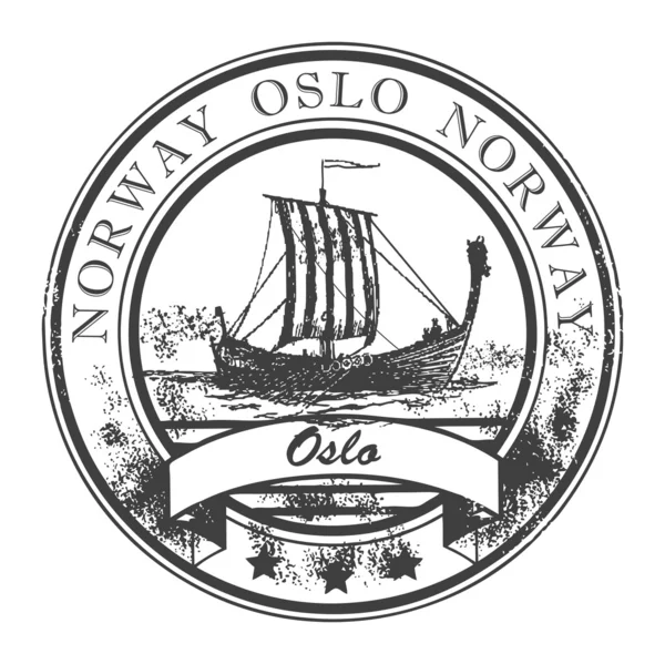 Stamp Oslo — Stock Vector
