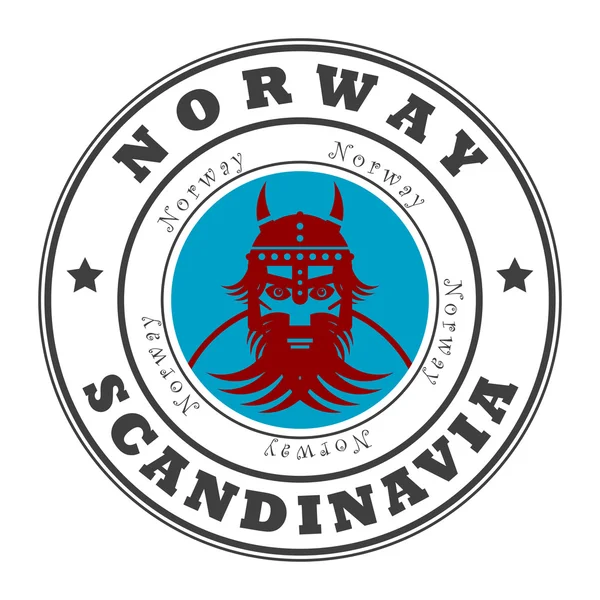 Stamp Norway, Scandinavia — Stock Vector