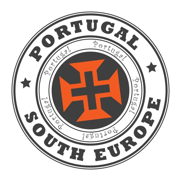 스탬프 포르투갈, 남쪽 유럽 — 스톡 벡터