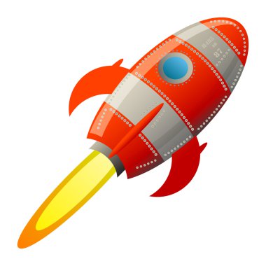 Retro rocket clipart