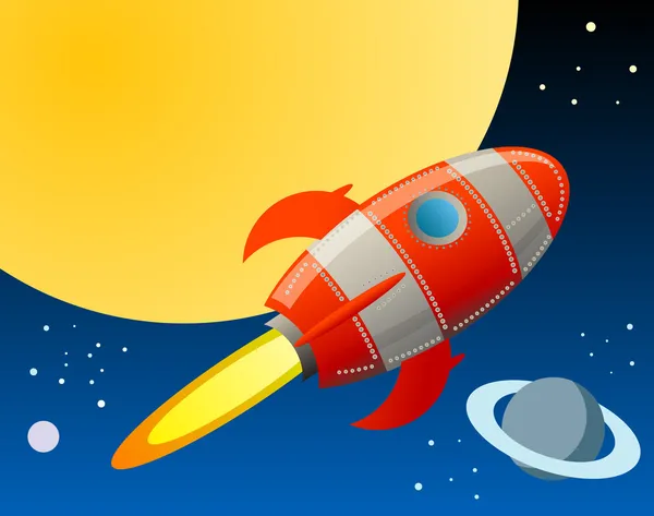 Ракета в космосе — стоковый вектор
