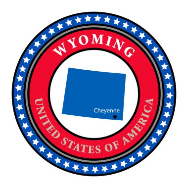 Label Wyoming clipart