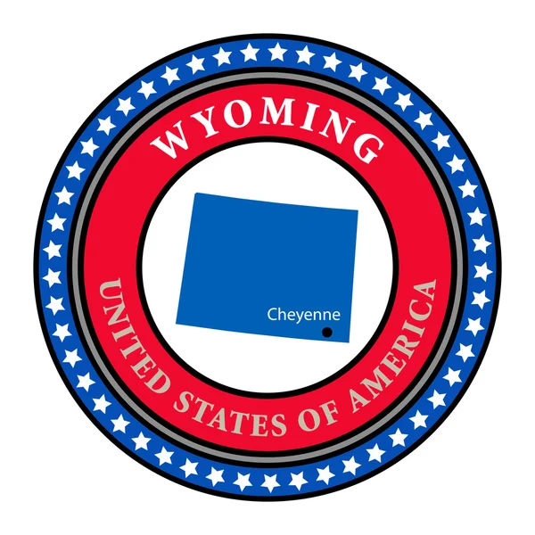 Etiqueta Wyoming — Archivo Imágenes Vectoriales