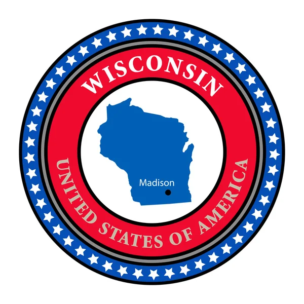 Etiqueta Wisconsin —  Vetores de Stock