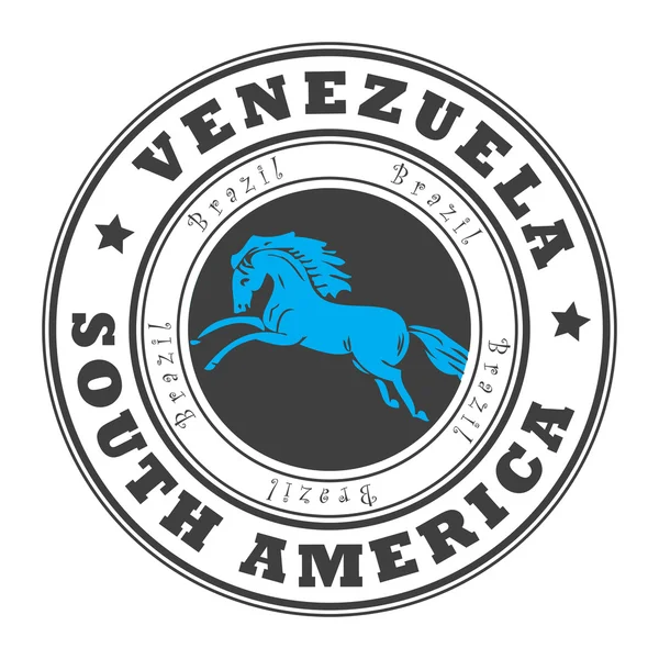 Sello Venezuela, América del Sur — Vector de stock