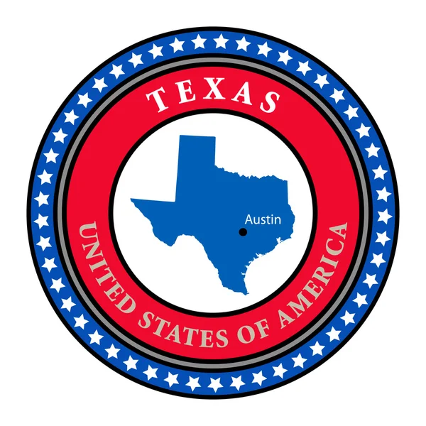 Texas de l'étiquette — Image vectorielle
