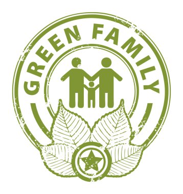 Green Family stamp clipart