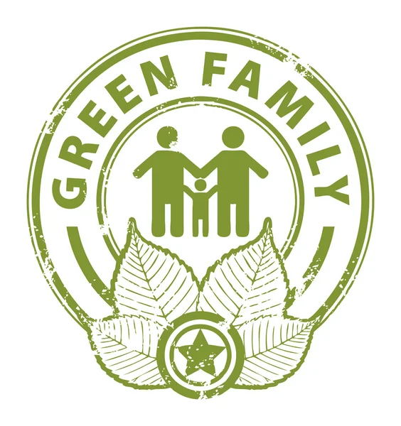 Groene familie stempel — Stockvector