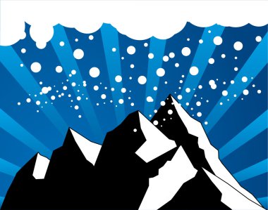 Abstract winter mountain clipart