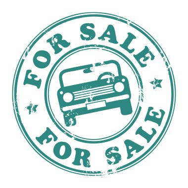 Car for sale stamp clipart