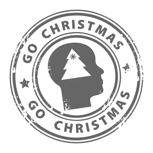 Go Christmas stamp — Stock Vector